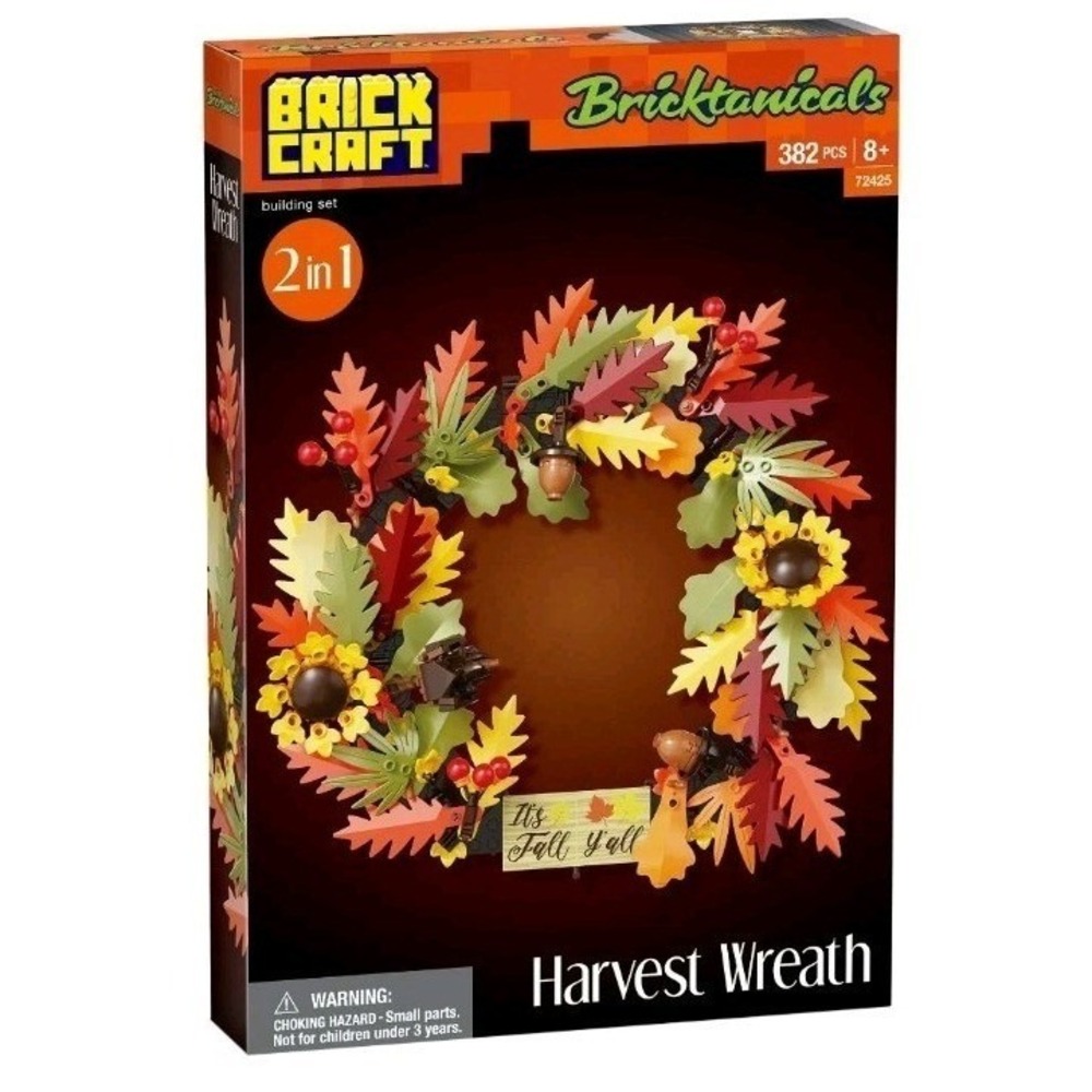 Fall Wreath Building Kit 2-in-1 Autumn Decor‎ Acorns Sunflowers 382 Pieces New